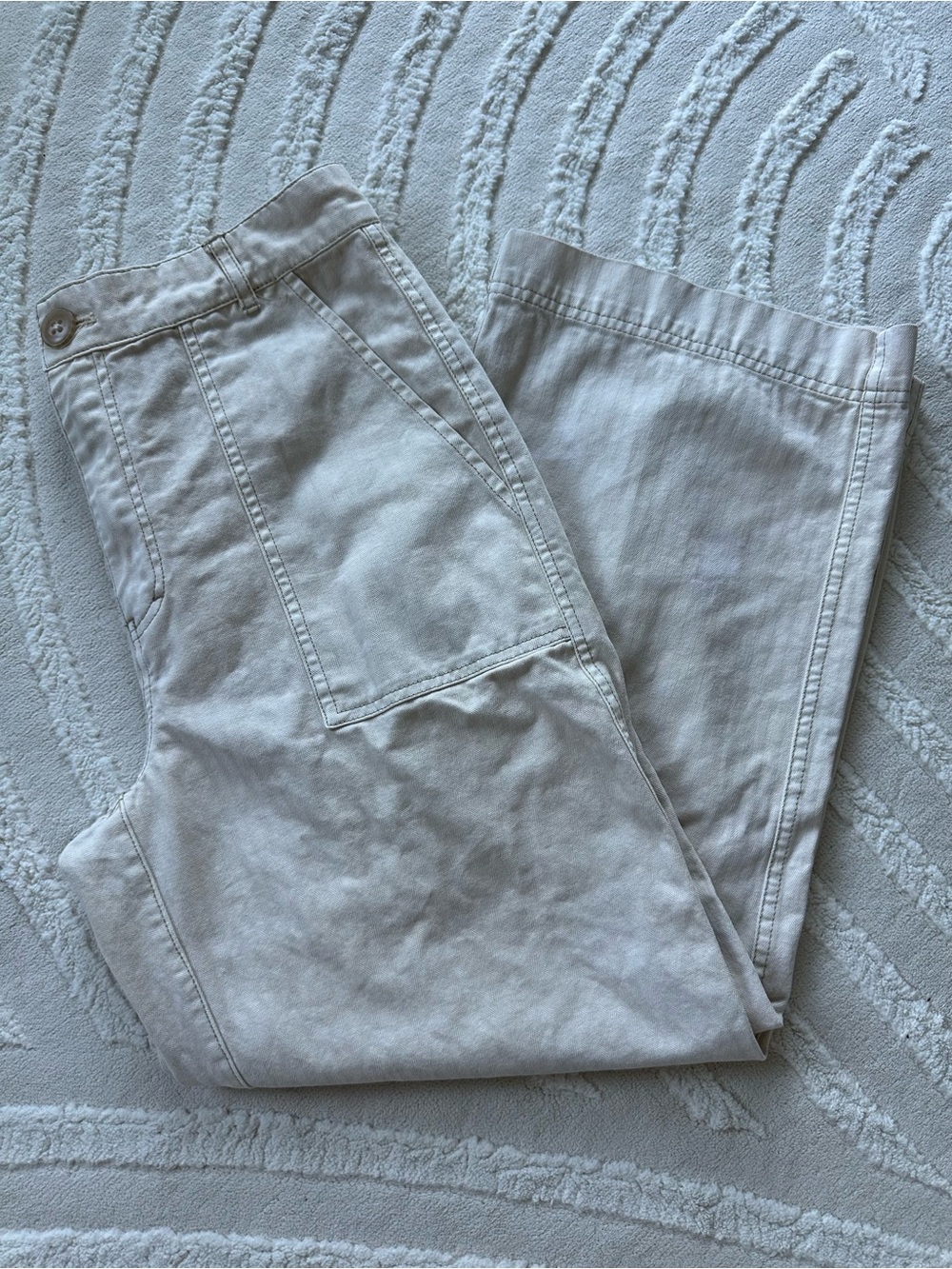 Cream Women's Wide-Leg Pants